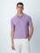 WES Casuals Lavender Relaxed-Fit Polo T-Shirt