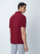 WES Casuals Maroon Slim-Fit Polo T-Shirt