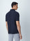 WES Casuals Navy Slim-Fit Polo T-Shirt