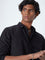 Nuon Black Cotton Slim-Fit Shirt