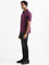 WES Casuals Solid Mauve Relaxed Fit T-Shirt