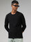 ETA Black Henley Neckline Slim Fit T-Shirt