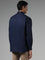 WES Formals Solid Navy Relaxed Fit Shirt