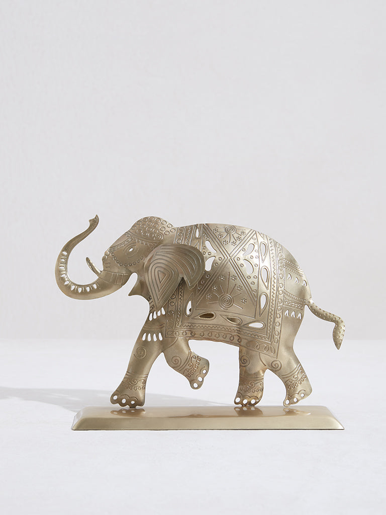 Westside Home Gold Elephant Design Candle Stand