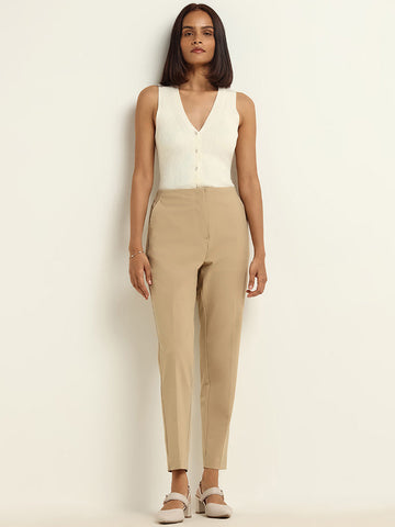 Wardrobe Plain Beige Trousers