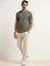 WES Casuals Green Solid Slim-Fit T-Shirt