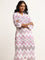 Utsa Lilac Straight Fit Chevron Print Kurta