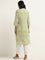 Utsa Green Straight Fit Printed Kurta