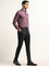 WES Formals Mauve Solid Cotton Slim Fit Shirt