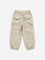 HOP Kids Beige Solid Mid-Rise Joggers