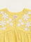 Utsa Kids Yellow Embroidered Cotton Blend Empire Dress (2 - 8yrs)