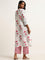 Utsa Pink Printed Straight-Fit Cotton Blend Kurta