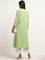 Utsa Green Mirror Cotton Blend Embroidered Kurta