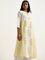 Utsa Yellow Printed A-Line Cotton Kurta