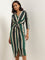 Wardrobe Green Striped Bodycon Dress