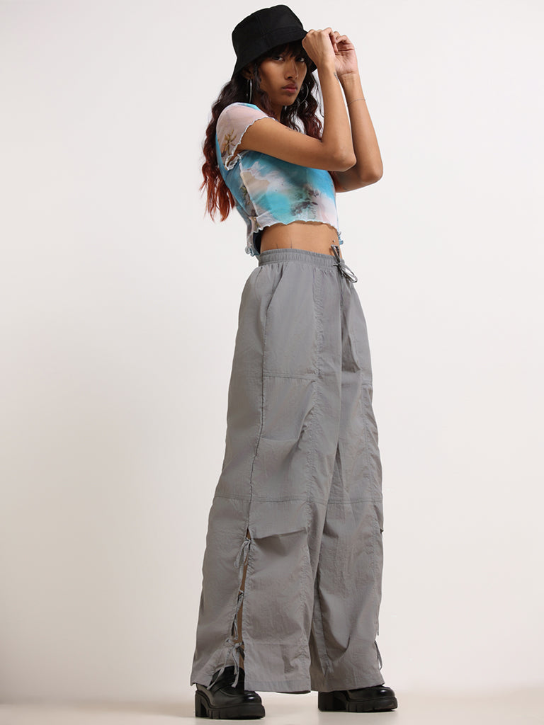 Nuon Grey Parachute Pants