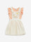 HOP Kids Off-White Embroidered Pinafore and T-Shirt Set