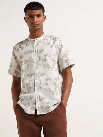 ETA White Floral Print Resort Fit Shirt