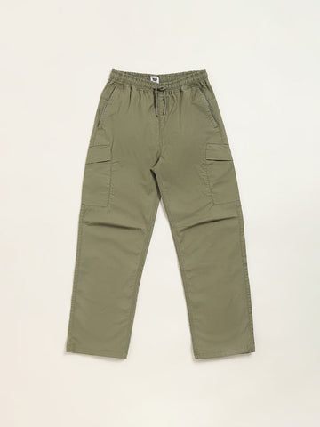 Y&F Kids Olive Mid-Rise Trousers