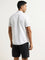 WES Casuals White Floral Blended Linen Slim Fit Shirt