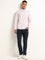 WES Casuals Pink Striped Slim Fit Shirt