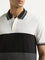 WES Casuals Grey Colour-Blocked Relaxed-Fit Polo T-Shirt