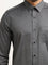 WES Formals Charcoal Solid Slim-Fit Shirt