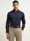 WES Formals Navy Striped Slim Fit Shirt