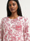 Zuba Red Rose Printed A-line Kurta