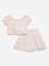 HOP Kids Pink Floral Top & Mid Rise Skirt Set