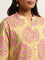 Utsa Yellow Floral Printed Straight Kurta