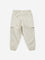 HOP Kids Light Beige Mid-Rise Cotton Blend Cargo Joggers