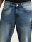 Nuon Blue Distressed Mid-Rise Straight Fit Jeans