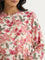 Utsa Pink Floral Patterned A-line Kurta