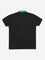 Y&F Kids Black Text Print Collared Cotton T-Shirt