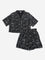 Y&F Kids Black Doodle Pattern Shirt & Shorts Set