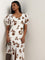 Wardrobe Ivory Floral Printed Straight Dress