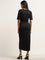 Wardrobe Black Twist Design Ribbed Straight Dress