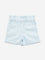 HOP Kids Light Blue Paperbag-Waist Mid-Rise Cotton Shorts