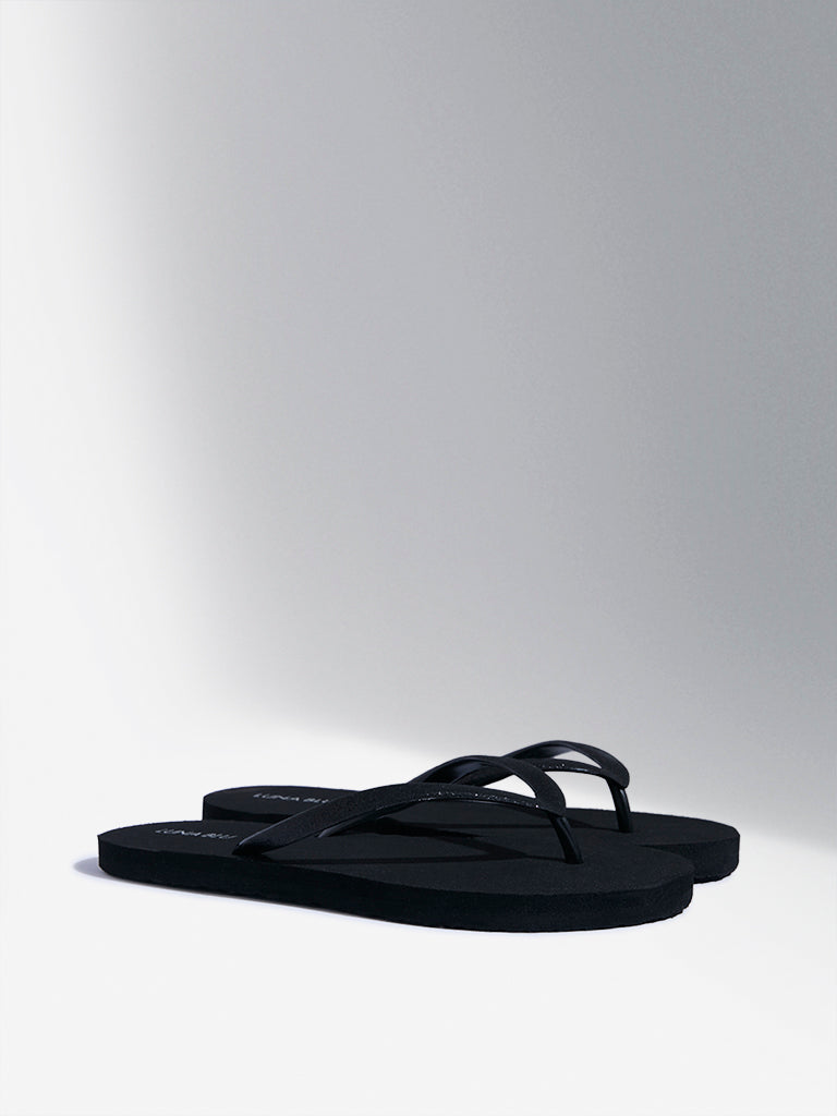 LUNA BLU Black Flip-Flops