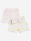 HOP Baby Light Pink Printed Cotton Shorts - Pack of 2