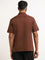 Ascot Brown Cotton Blend Relaxed Fit Solid Shirt