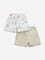 HOP Baby Beige Mid Rise Shorts - Pack of 2