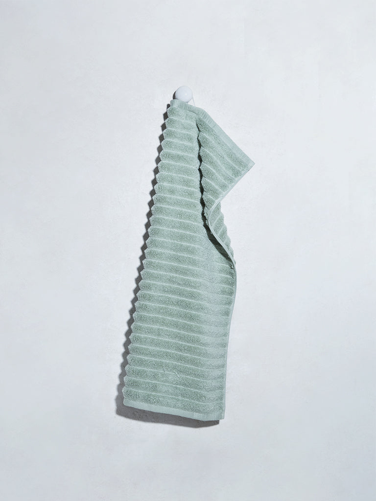 Westside Home Light Sage Self-Striped Luxe Hand Towel