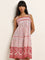 Bombay Paisley Red Stripe Printed A-Line Dress