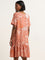 Bombay Paisley Light Rust Floral Printed Straight Dress