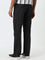 WES Casuals Black Relaxed-Fit Mid-Rise Cotton Trousers