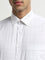 WES Formals White Checks Printed Slim-Fit Shirt