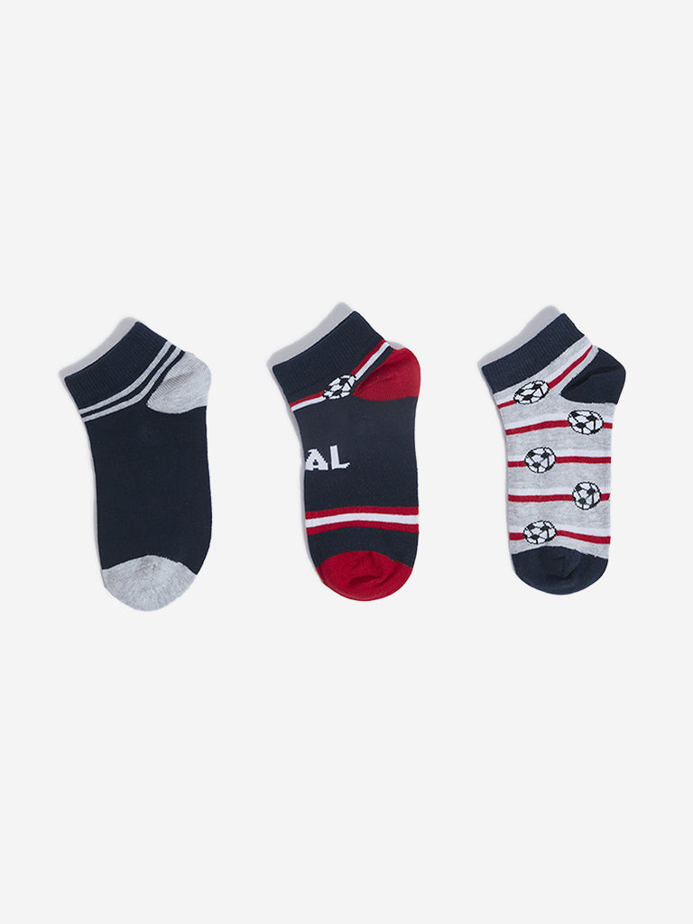 Y&F Kids Multicolour Football Socks - Pack of 3