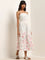 Bombay Paisley White Paisley A-Line Cotton Blend Dress